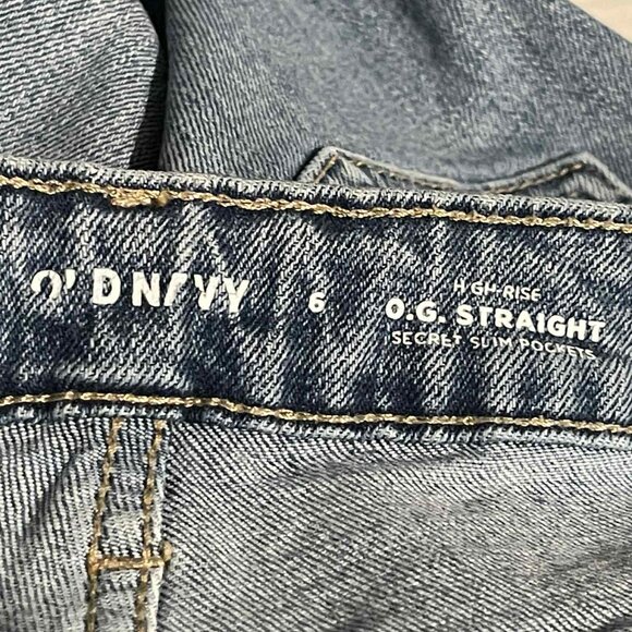 OLD NAVY WOMEN DISTRESSED HIGH RISE‎ O.G. STRAIGHT LIGHT WASH SIZE 6 - Picture 11 of 11